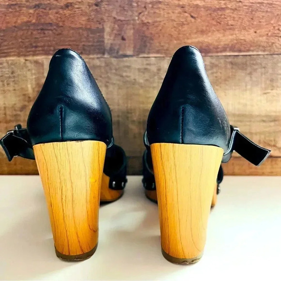 Revel Studded Platform Mule/Clog Block Heeled Shoes - Picture 4 of 6